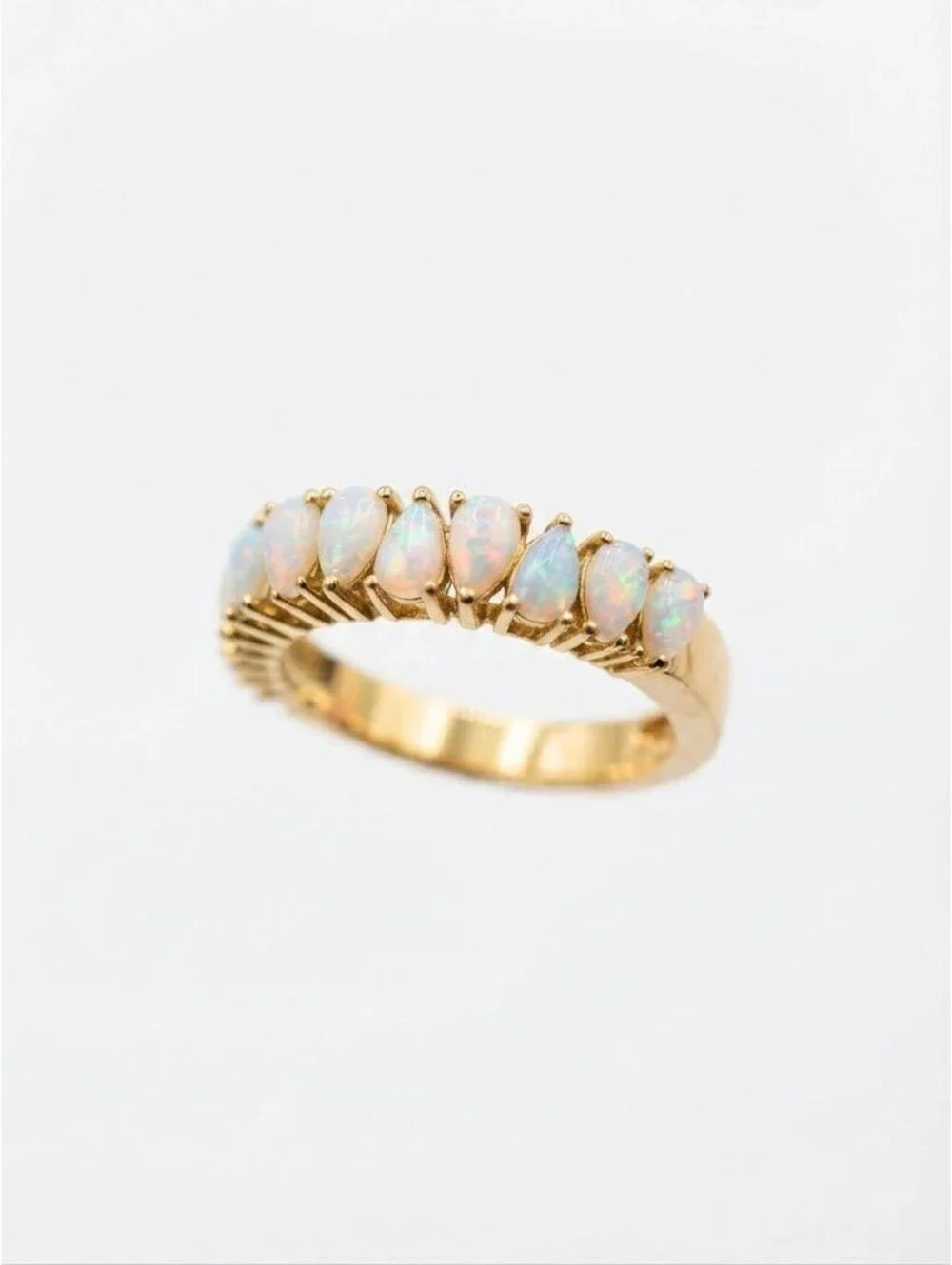 Pear-Cut Natural Austrian Gemstone Eternity Ring